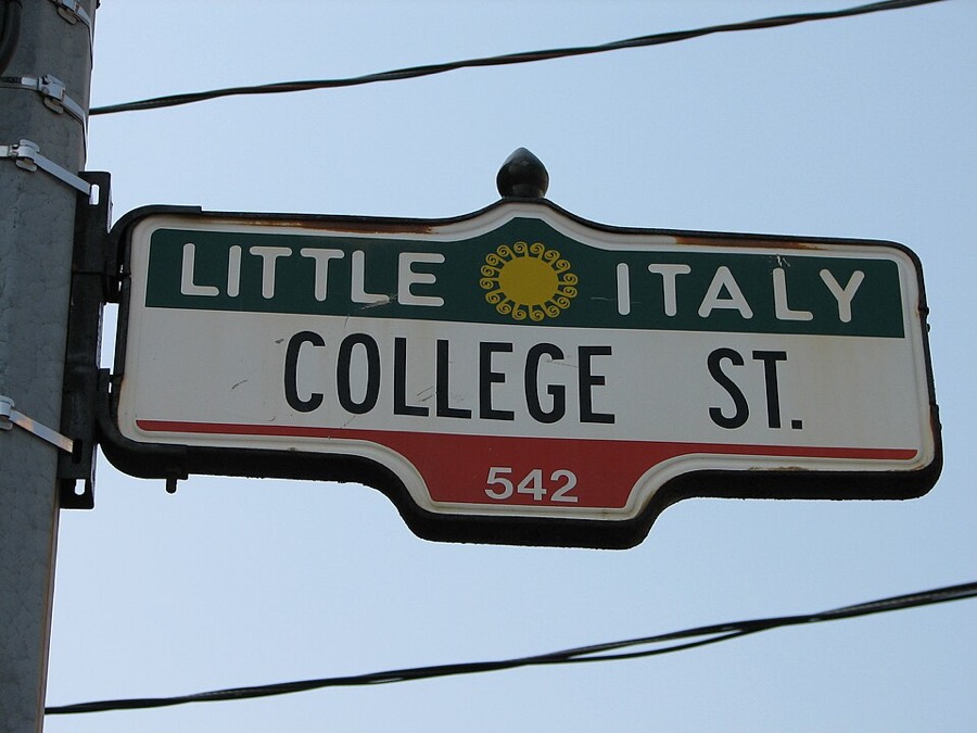 Little Italy College St street sign