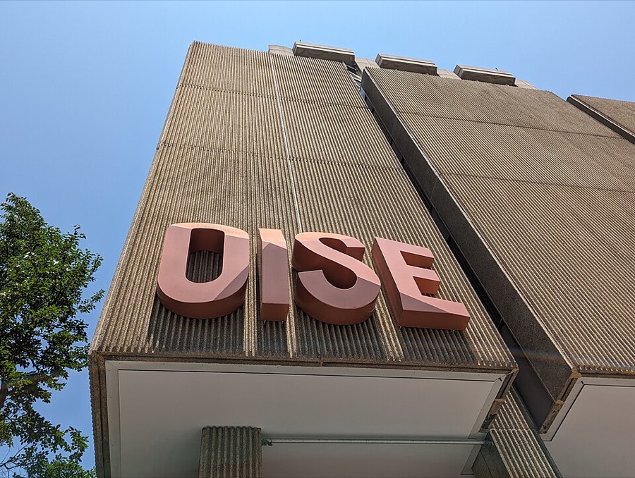 OISE sign on the building at Bloor and Bedford